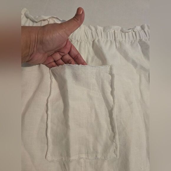 Velia Sierra 100% Linen Mini Skirt In White Size Small - Picture 2 of 8